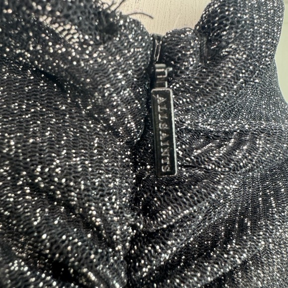 ALLSAINTS Tia Metallic Dress Gunmetal Sleeveless SIZE 4. A38 - Picture 15 of 15
